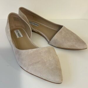 Steve Madden Audriana Suede D'Orsay Blush Tan Flat Size 8.5